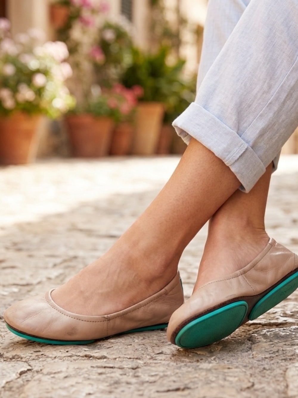 Tieks by Gavrieli Taupe Leather Ballet Flats Size 7